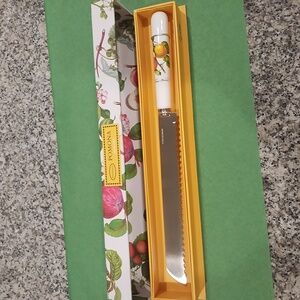 Boxed New Portmeirion Pomona Pattern Serrated Bread Knife.